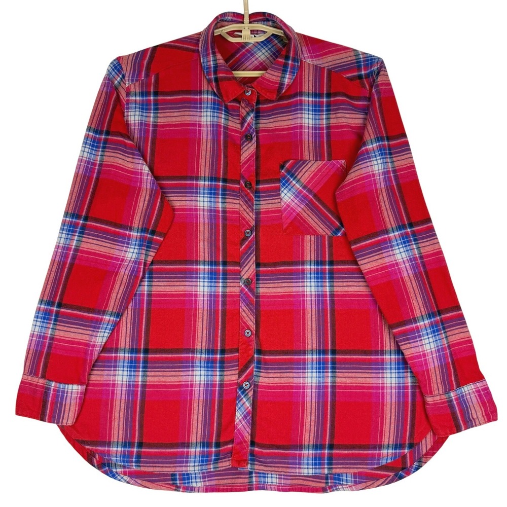 Orvis Shirt Womens XXL Laurie Plaid Stretch Flannel Long Sleeve Button Down